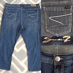 7FMK bootcut cropped blue faded jeans 24 women’s